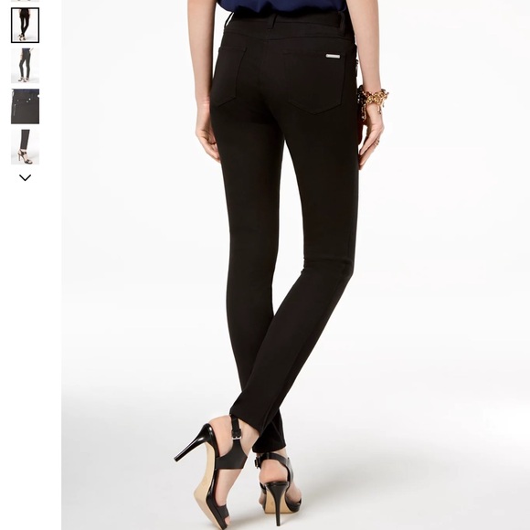 Michael Kors Black Denim Pants with Gold Accents - Picture 2 of 5